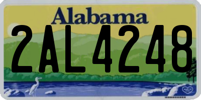 AL license plate 2AL4248