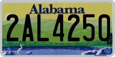 AL license plate 2AL4250