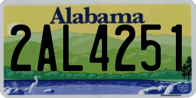 AL license plate 2AL4251