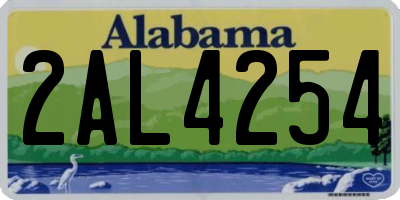 AL license plate 2AL4254
