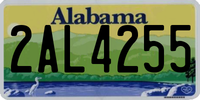 AL license plate 2AL4255