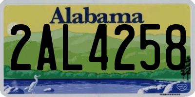 AL license plate 2AL4258