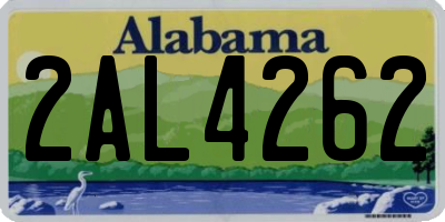 AL license plate 2AL4262
