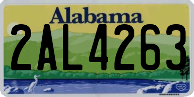 AL license plate 2AL4263