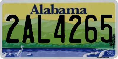 AL license plate 2AL4265