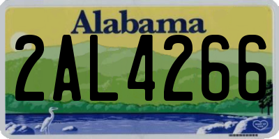 AL license plate 2AL4266