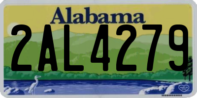 AL license plate 2AL4279