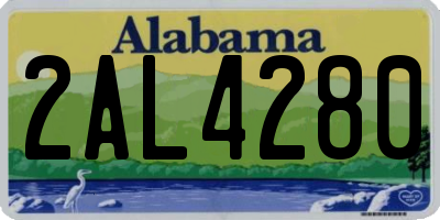 AL license plate 2AL4280