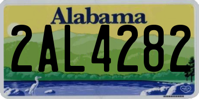 AL license plate 2AL4282
