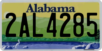 AL license plate 2AL4285