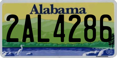 AL license plate 2AL4286
