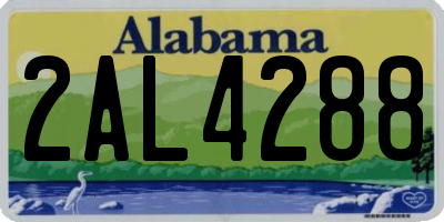 AL license plate 2AL4288