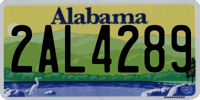 AL license plate 2AL4289
