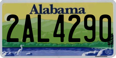 AL license plate 2AL4290