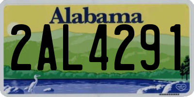 AL license plate 2AL4291
