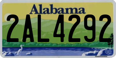 AL license plate 2AL4292