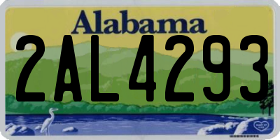 AL license plate 2AL4293