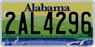 AL license plate 2AL4296