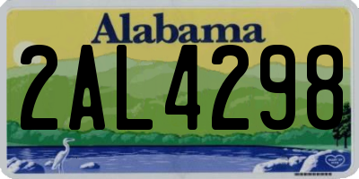 AL license plate 2AL4298