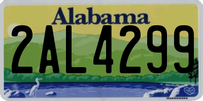 AL license plate 2AL4299