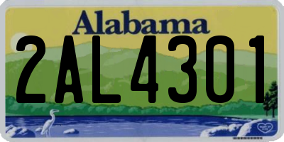 AL license plate 2AL4301