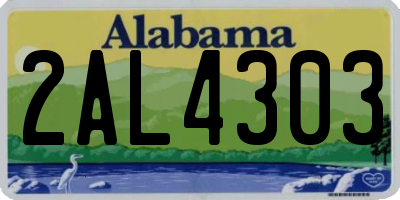 AL license plate 2AL4303