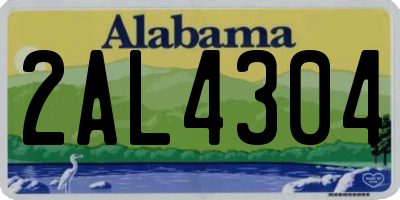 AL license plate 2AL4304