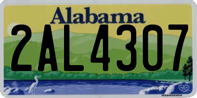 AL license plate 2AL4307