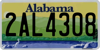 AL license plate 2AL4308