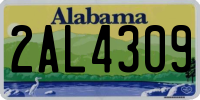AL license plate 2AL4309