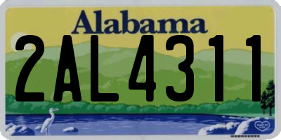 AL license plate 2AL4311