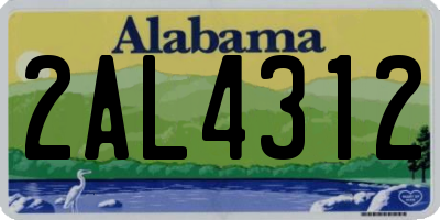 AL license plate 2AL4312