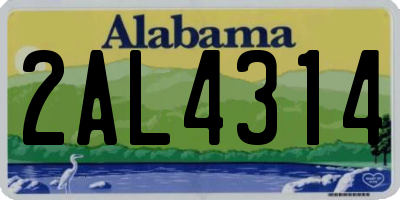 AL license plate 2AL4314