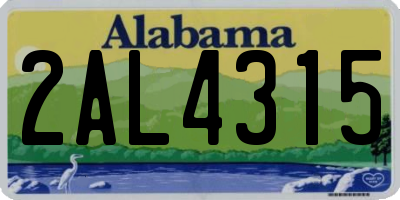 AL license plate 2AL4315