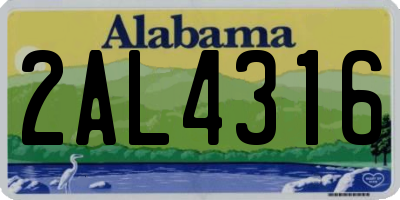 AL license plate 2AL4316