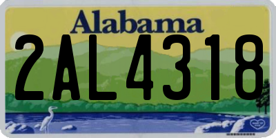 AL license plate 2AL4318
