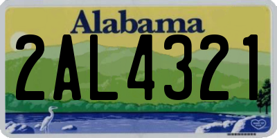 AL license plate 2AL4321