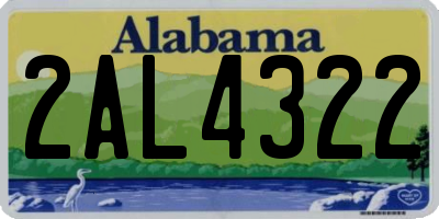 AL license plate 2AL4322