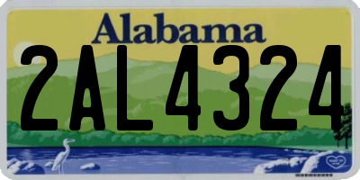 AL license plate 2AL4324