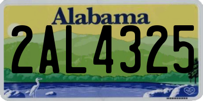 AL license plate 2AL4325