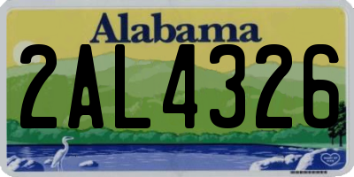 AL license plate 2AL4326