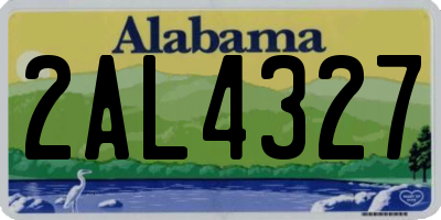AL license plate 2AL4327