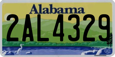 AL license plate 2AL4329