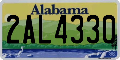 AL license plate 2AL4330