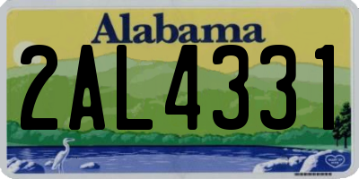AL license plate 2AL4331