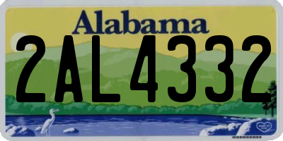 AL license plate 2AL4332