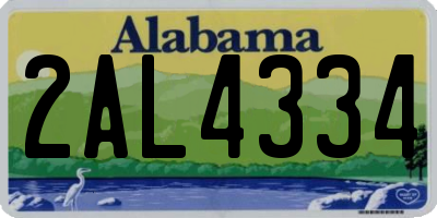 AL license plate 2AL4334