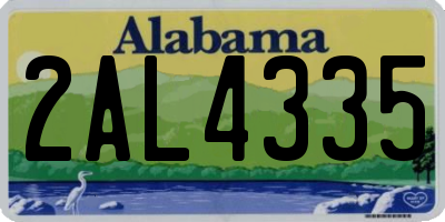 AL license plate 2AL4335