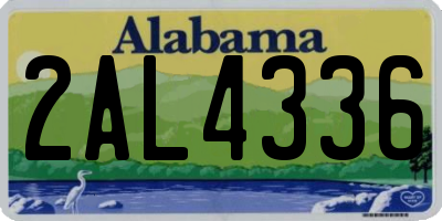 AL license plate 2AL4336