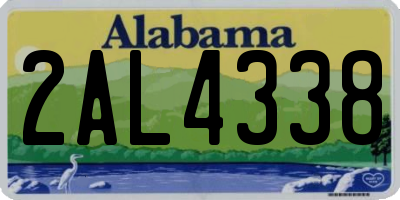AL license plate 2AL4338
